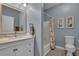 Bathroom with a vanity, bathtub, and shower at 1443 Cambridge Lakes Dr, Mount Pleasant, SC 29464