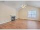 Spacious living room features hardwood floors, a fireplace, and vaulted ceilings at 195 Fox Squirrel Run, Summerville, SC 29483