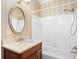 Bathroom with an oval mirror, a shower, and a tub at 2340 Marsh Hen Dr, Seabrook Island, SC 29455