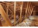 Unfinished attic space with exposed wooden beams and insulation at 2340 Marsh Hen Dr, Seabrook Island, SC 29455