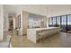 Modern kitchen with marble island and ocean views at 3209 Marshall Blvd, Sullivans Island, SC 29482