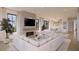 Luxury living room with sectional sofa and fireplace at 3209 Marshall Blvd, Sullivans Island, SC 29482