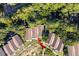 Top-down view of property in a wooded community, highlighting its location and surroundings at 1351 Pelican Watch Villas, Seabrook Island, SC 29455