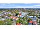 Aerial view showing home's setting amongst other homes and water views at 58 Dereef Ct, Charleston, SC 29403