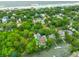 Aerial view showcasing beach and neighborhood at 1010 E Erie Ave, Folly Beach, SC 29439