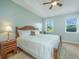 Spacious bedroom with wood flooring, a ceiling fan, and large windows at 1025 Zinser St, Mount Pleasant, SC 29466