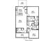 One-story floor plan with two bedrooms, two baths, and patio at 168 River Hill Rd, Goose Creek, SC 29445