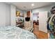 Bedroom with a double bed and access to the living room at 412 E Hudson Ave, Folly Beach, SC 29439