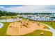 Playground with swings and play structures near pool at 530 Golden Embers Way, Summerville, SC 29486