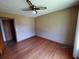 Bedroom with hardwood floors and ceiling fan at 2320 S Lander Ln, Charleston, SC 29414