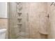 Updated shower with glass enclosure and built-in shelving at 10 Trail Hollow Dr, Charleston, SC 29414