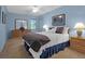 Light blue bedroom with a double bed and two night stands at 10 Trail Hollow Dr, Charleston, SC 29414