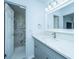 Modern bathroom with grey vanity and quartz countertop at 133 Marion Rd, Summerville, SC 29486