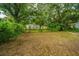 Large backyard with mature trees and shed at 2355 Cambridge Ave, North Charleston, SC 29405
