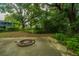 Overgrown backyard with a fire pit at 2355 Cambridge Ave, North Charleston, SC 29405