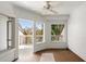 Sunroom with ceiling fan and access to balcony at 1616 Live Oak Park, Seabrook Island, SC 29455