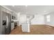 Open concept kitchen with island and stainless steel appliances at 183 Morning View Way, Moncks Corner, SC 29461