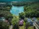 Aerial view of waterfront property and neighborhood at 1813 Albert Storm Ave, Moncks Corner, SC 29461