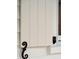 White window shutter with a black metal handle, adding curb appeal to the home at 72 Drake St # B, Charleston, SC 29403
