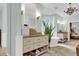 Bathroom with double vanity, freestanding tub, and view into bedroom at 3427 Colonel Vanderhorst Cir, Mount Pleasant, SC 29466