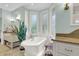 Spa-like bathroom with a freestanding tub and double vanity at 3427 Colonel Vanderhorst Cir, Mount Pleasant, SC 29466