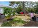 View of a backyard with clothesline and shed at 316 Haynes St, Walterboro, SC 29488