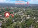 Aerial view of home in Downtown Walterboro at 316 Haynes St, Walterboro, SC 29488