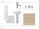 Bathroom features pedestal sink, penny round tile, and modern vanity at 420 Carolina Cherry Ct # 204, Charleston, SC 29414