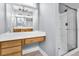Bathroom with double vanity, large mirror, and a walk-in shower at 462 Eastern Isle Ave, Summerville, SC 29486