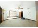 Empty bedroom with window, ceiling fan, and wall markings at 200 Old Postern Rd, Summerville, SC 29483