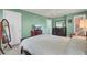 Green-walled bedroom featuring a double bed and built-in dresser at 1510 Jahnz Ave, Summerville, SC 29485