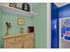 A charming hallway with built-in shelving and a decorative cabinet at 1510 Jahnz Ave, Summerville, SC 29485