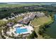 Aerial view showing community pool, clubhouse, and marina at 2473 High Hammock Rd, Seabrook Island, SC 29455