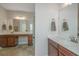 Double vanity bathroom with a large mirror and plenty of counter space at 513 Abigail St, Moncks Corner, SC 29461