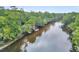 Aerial view of riverfront property at 410 Four Holes Road, Dorchester, SC 29437