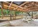 Covered porch with picnic table, overlooking tranquil water at 410 Four Holes Road, Dorchester, SC 29437