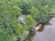 Aerial view of house on river with dock at 410 Four Holes Road, Dorchester, SC 29437