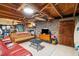 Finished basement recreation area with brick wall at 924 W Oceanview Rd, Charleston, SC 29412
