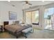 Bright bedroom with a king-size bed and access to a balcony at 487 King St # 202 Penthouse, Charleston, SC 29403