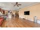 Open living space with hardwood floors and views into the kitchen at 586 Eastern Isle Ave, Summerville, SC 29486