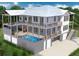 Three-story home with pool and attached garage, offering expansive outdoor space at 3703 Hartnett Blvd, Isle of Palms, SC 29451