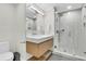Contemporary bathroom with floating vanity and a walk-in shower at 4910 Green Dolphin Way, Kiawah Island, SC 29455