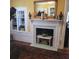 Fireplace in dining room with decorative mantle and hearth at 106 Church St, Reevesville, SC 29471