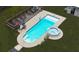 Aerial view of a refreshing pool and spa, perfect for relaxation at 106 Church St, Reevesville, SC 29471