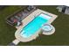 Aerial view of a refreshing pool and spa, perfect for relaxation at 106 Church St, Reevesville, SC 29471