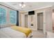 Spacious bedroom with a queen bed, ceiling fan and double closets at 525 Parkdale Drive, Charleston, SC 29414