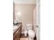 Neat bathroom with a toilet, sink, and shower at 525 Parkdale Drive, Charleston, SC 29414
