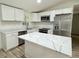 Modern kitchen with white cabinets, stainless steel appliances, and quartz countertops at 861 Savage Rd, Charleston, SC 29414