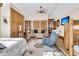 Ocean view bedroom with seating and bunk beds at 1408 Palmetto Blvd, Edisto Island, SC 29438
