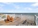 Oceanfront deck with wooden flooring and two chairs, offering stunning ocean views at 1408 Palmetto Blvd, Edisto Island, SC 29438